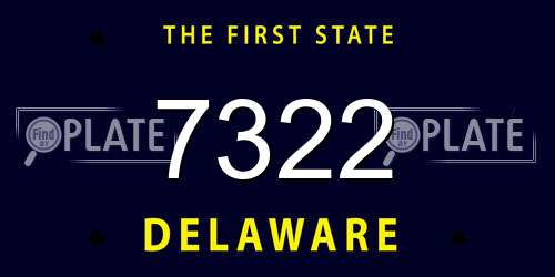 7322 Delaware License Plate