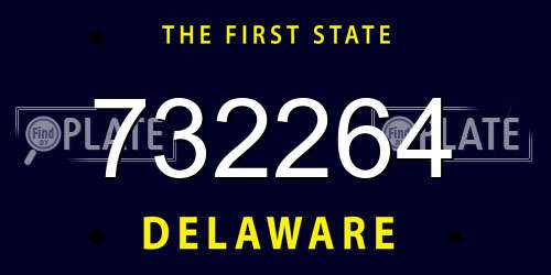 732264 Delaware License Plate