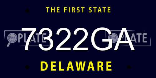 7322GA Delaware License Plate