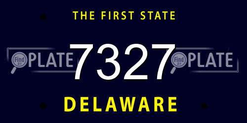 7327 Delaware License Plate