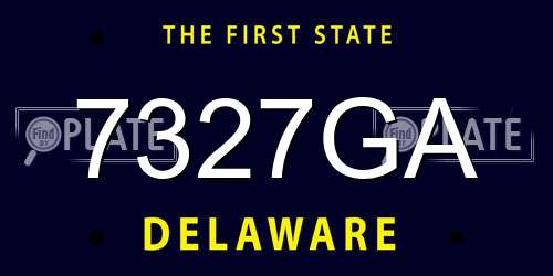 7327GA Delaware License Plate
