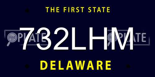 732LHM Delaware License Plate