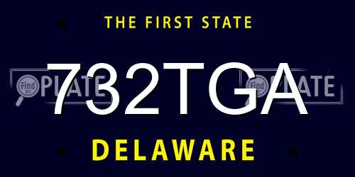 732TGA Delaware License Plate