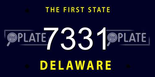 7331 Delaware License Plate