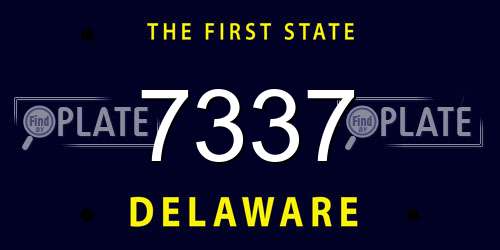 7337 Delaware License Plate