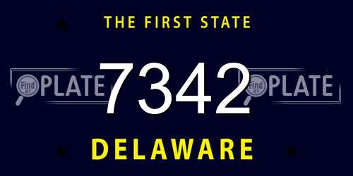 7342 Delaware License Plate