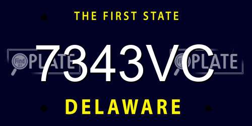 7343VC Delaware License Plate
