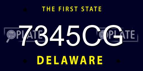 7345CG Delaware License Plate