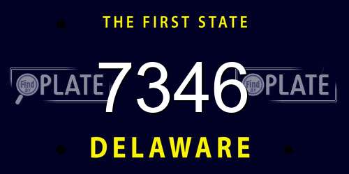7346 Delaware License Plate