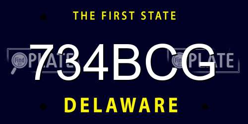 734BCG Delaware License Plate