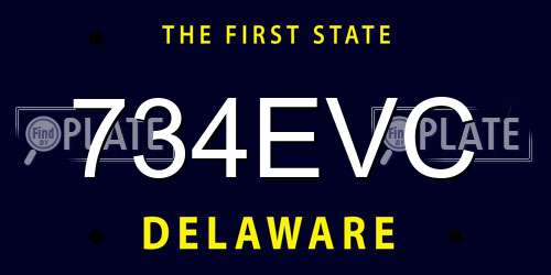 734EVC Delaware License Plate