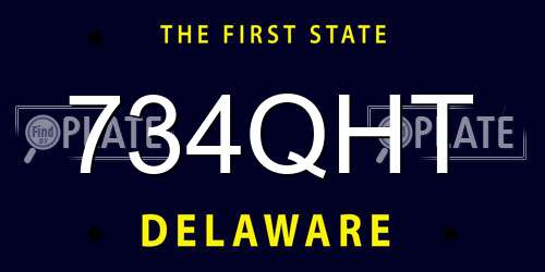 734QHT Delaware License Plate