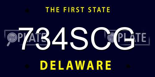 734SCG Delaware License Plate