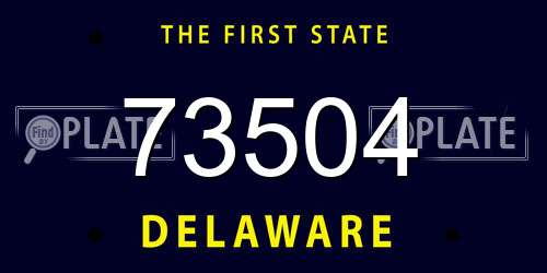 73504 Delaware License Plate