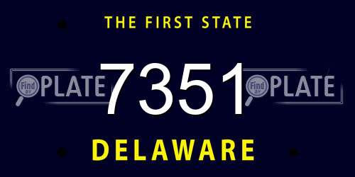 7351 Delaware License Plate