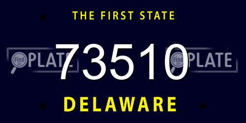73510 Delaware License Plate