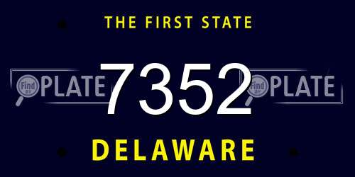 7352 Delaware License Plate