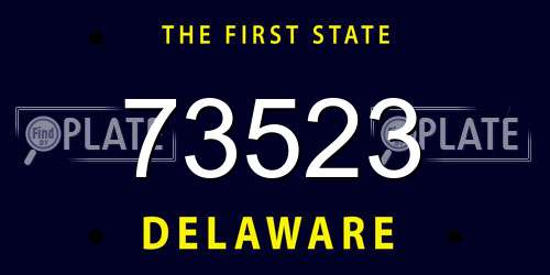 73523 Delaware License Plate