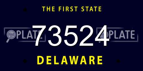 73524 Delaware License Plate