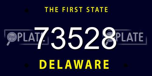 73528 Delaware License Plate