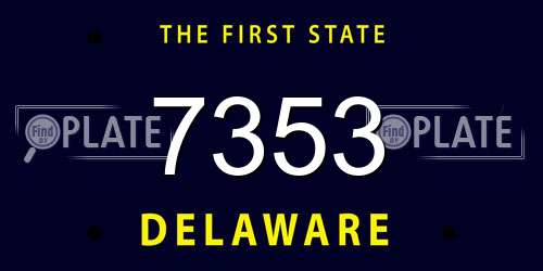 7353 Delaware License Plate