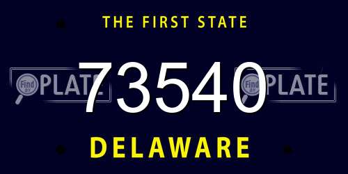 73540 Delaware License Plate
