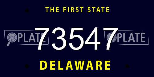 73547 Delaware License Plate