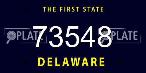 73548 Delaware License Plate
