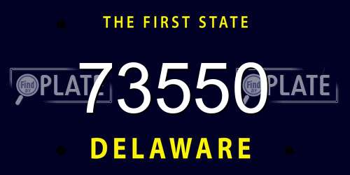 73550 Delaware License Plate