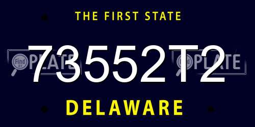 73552T2 Delaware License Plate