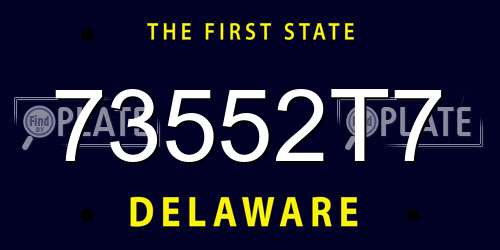 73552T7 Delaware License Plate