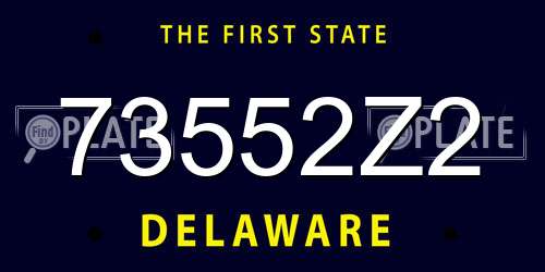 73552Z2 Delaware License Plate