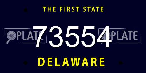 73554 Delaware License Plate