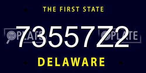 73557Z2 Delaware License Plate