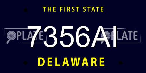 7356AI Delaware License Plate