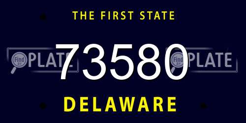 73580 Delaware License Plate