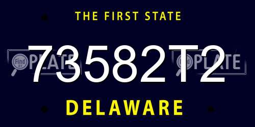 73582T2 Delaware License Plate