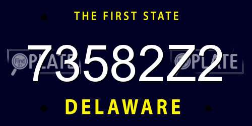 73582Z2 Delaware License Plate