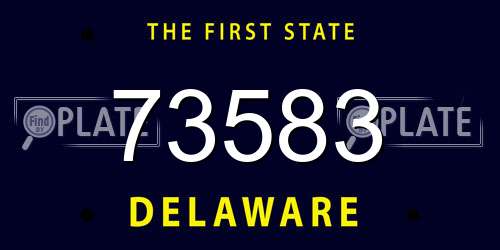 73583 Delaware License Plate