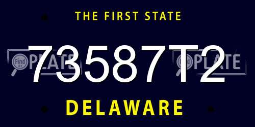 73587T2 Delaware License Plate