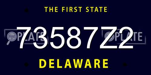 73587Z2 Delaware License Plate