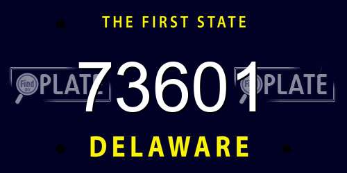 73601 Delaware License Plate