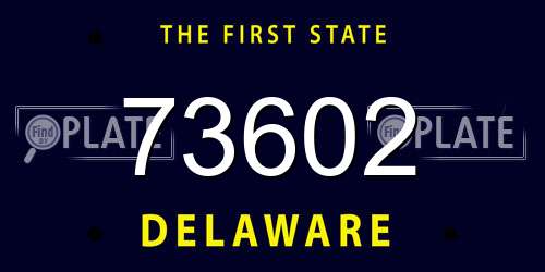 73602 Delaware License Plate