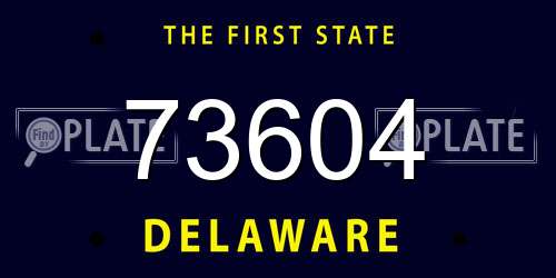 73604 Delaware License Plate