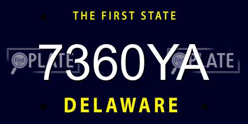 7360YA Delaware License Plate