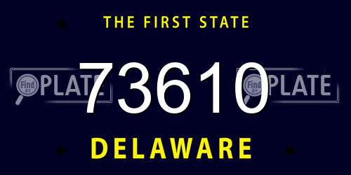 73610 Delaware License Plate