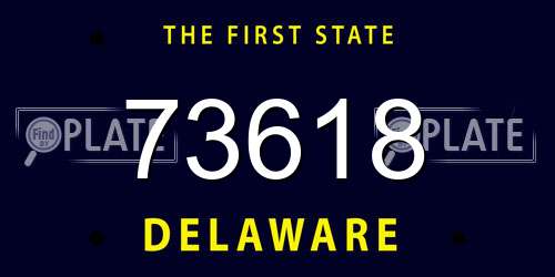 73618 Delaware License Plate