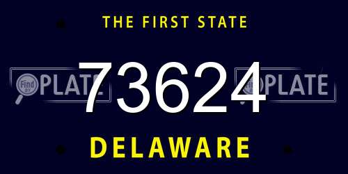 73624 Delaware License Plate
