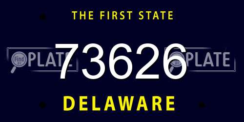 73626 Delaware License Plate