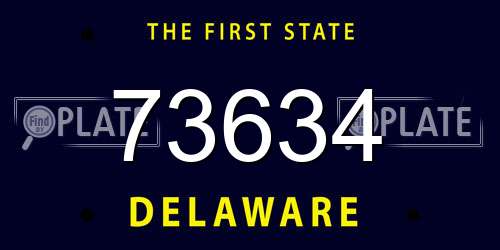 73634 Delaware License Plate